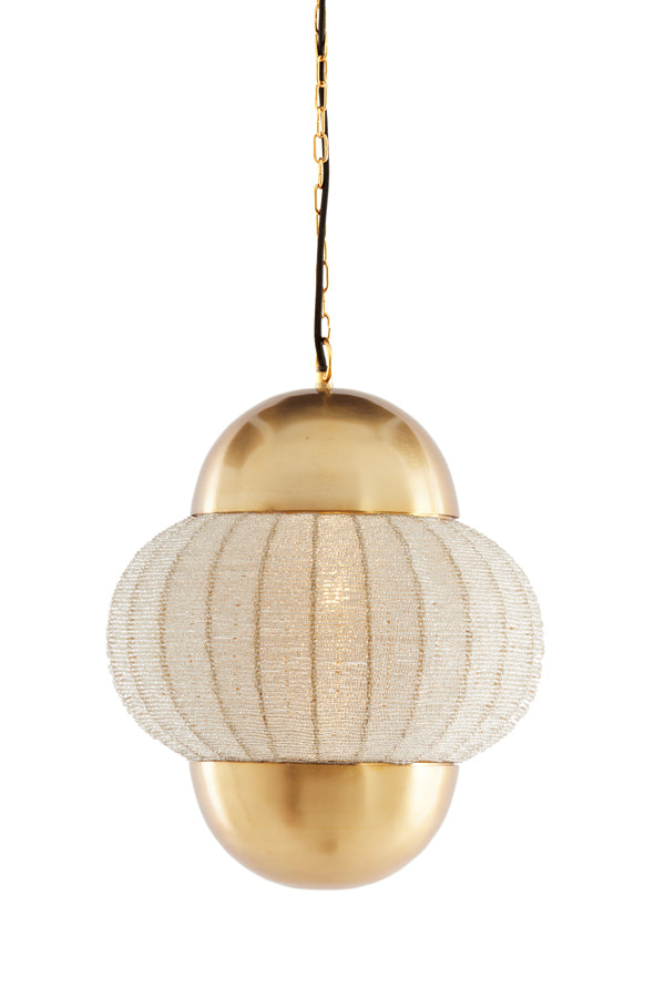 Hanging lamp 33x38 cm CETARA beads silver+bronze