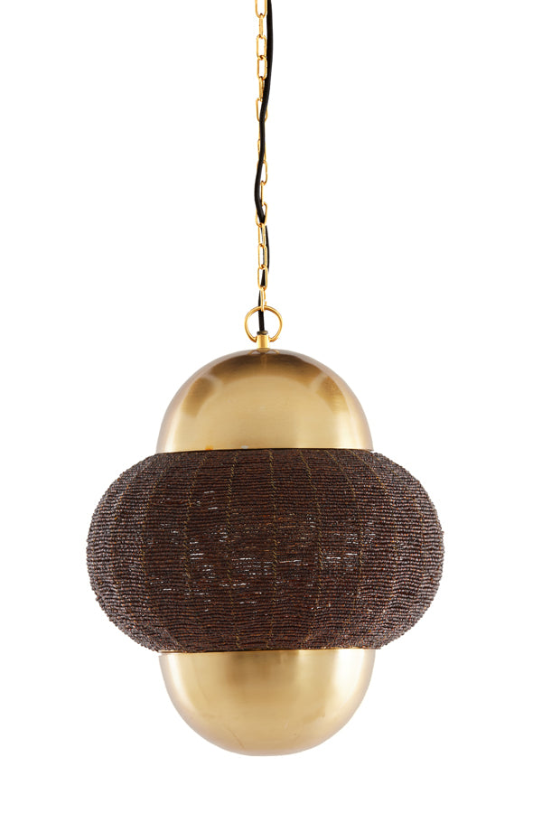 Hanging lamp 33x38 cm CETARA beads dark brown+bronze