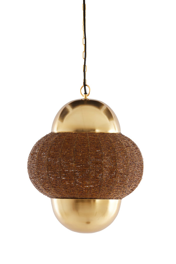 Hanging lamp 33x38 cm CETARA beads brown+bronze