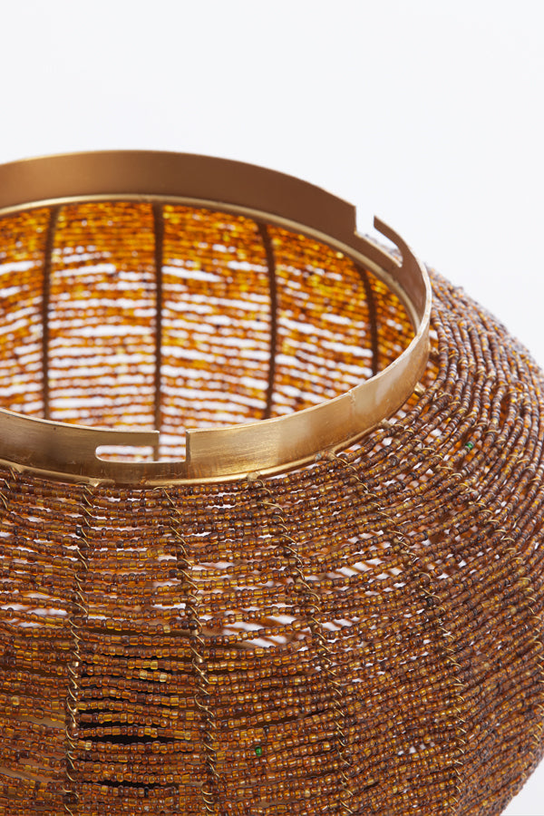 Hanging lamp 33x38 cm CETARA beads brown+bronze