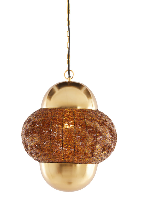 Hanging lamp 33x38 cm CETARA beads brown+bronze