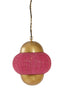 Hanging lamp 33x38 cm CETARA beads pink+bronze