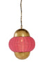 Hanging lamp 33x38 cm CETARA beads pink+bronze