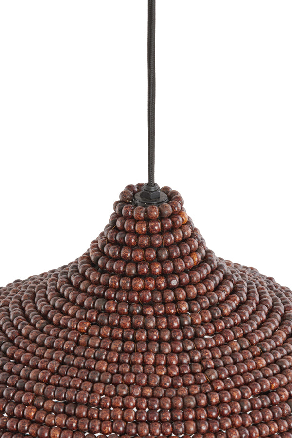 Hanging lamp 28x30 cm KALENGA beads dark brown