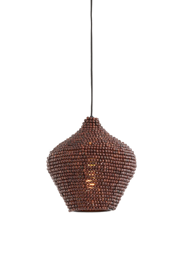 Hanging lamp 28x30 cm KALENGA beads dark brown