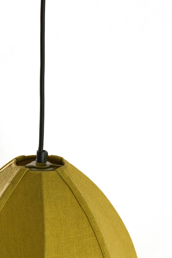 Hanging lamp 38x51 cm MILATOS jute olive green