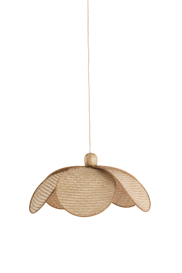 Hanging lamp 48x29 cm LAVRIO webbing natural+wood