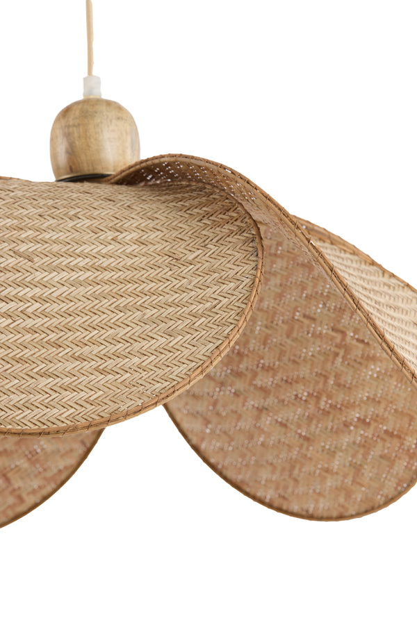 Hanging lamp 48x29 cm LAVRIO webbing natural+wood
