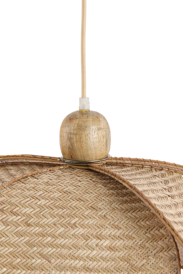 Hanging lamp 48x29 cm LAVRIO webbing natural+wood
