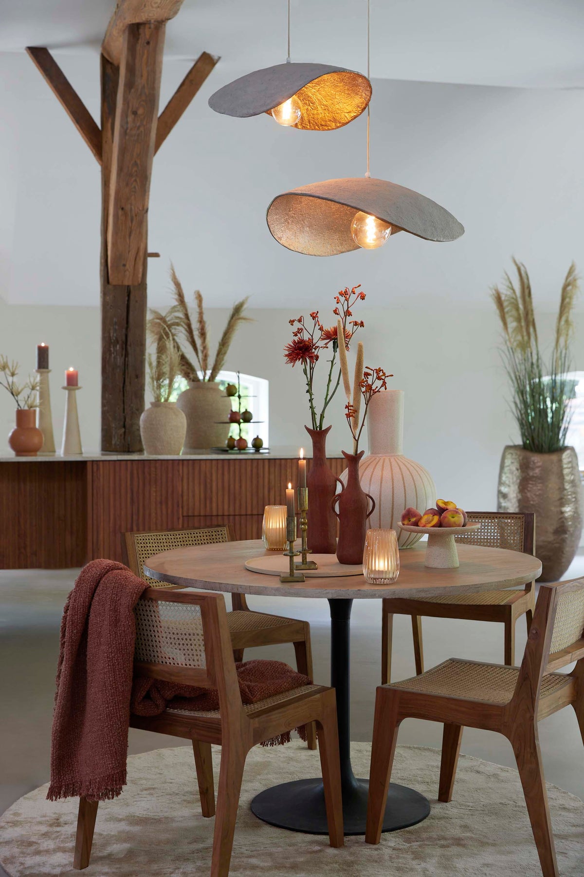 Hanging lamp 71x53,5x23 cm LONIA grey+antique bronze