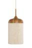 Hanging lamp 22x41,5 cm DANIA wood print natural+rope cream