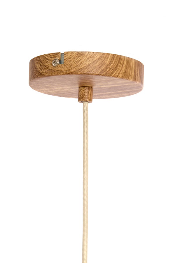 Hanging lamp 22x41,5 cm DANIA wood print natural+rope cream