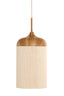 Hanging lamp 22x41,5 cm DANIA wood print natural+rope cream