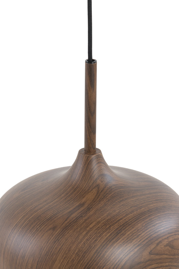 Hanging lamp 22x41,5 cm DANIA wood print d brown+rope cream