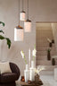 Hanging lamp 22x41,5 cm DANIA wood print d brown+rope cream