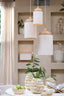 Hanging lamp 27,5x52 cm DANIA wood print natural+rope cream