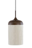 Hanging lamp 27,5x52 cm DANIA wood print d brown+rope cream