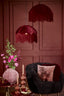 Hanging lamp 40x33 cm MALACIA velvet burgundy