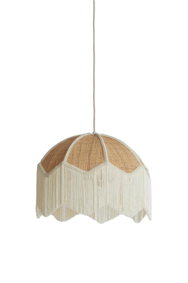 Hanging lamp 40x33 cm MALACIA raffia natural+cream