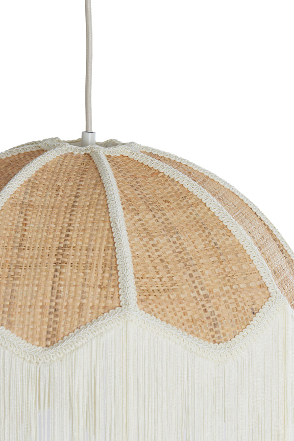 Hanging lamp 40x33 cm MALACIA raffia natural+cream