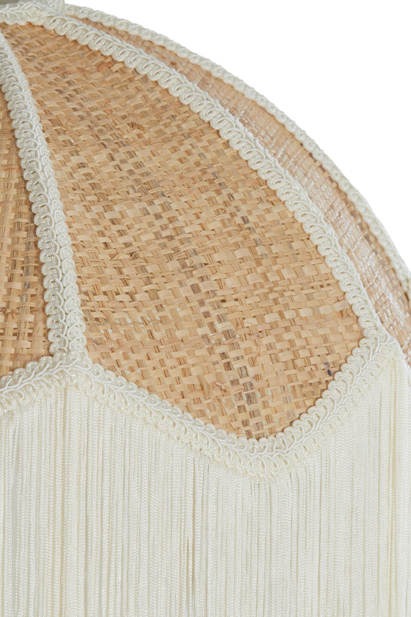 Hanging lamp 40x33 cm MALACIA raffia natural+cream