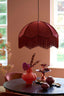 Hanging lamp 50x38 cm MALACIA velvet burgundy
