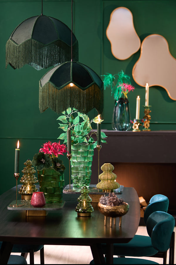 Hanging lamp 50x38 cm MALACIA velvet green