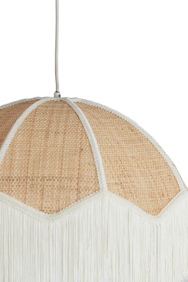 Hanging lamp 50x38 cm MALACIA raffia natural+cream