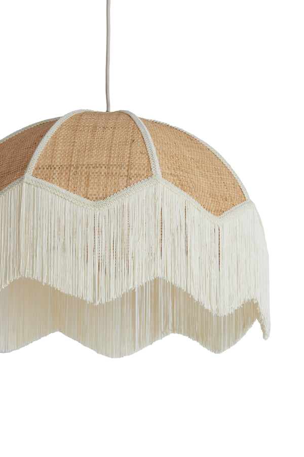 Hanging lamp 50x38 cm MALACIA raffia natural+cream