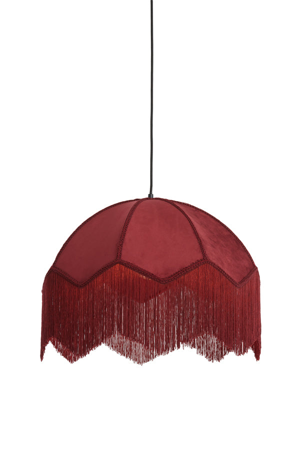 Hanging lamp 60x41 cm MALACIA velvet burgundy