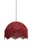 Hanging lamp 60x41 cm MALACIA velvet burgundy