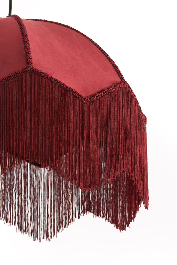 Hanging lamp 60x41 cm MALACIA velvet burgundy