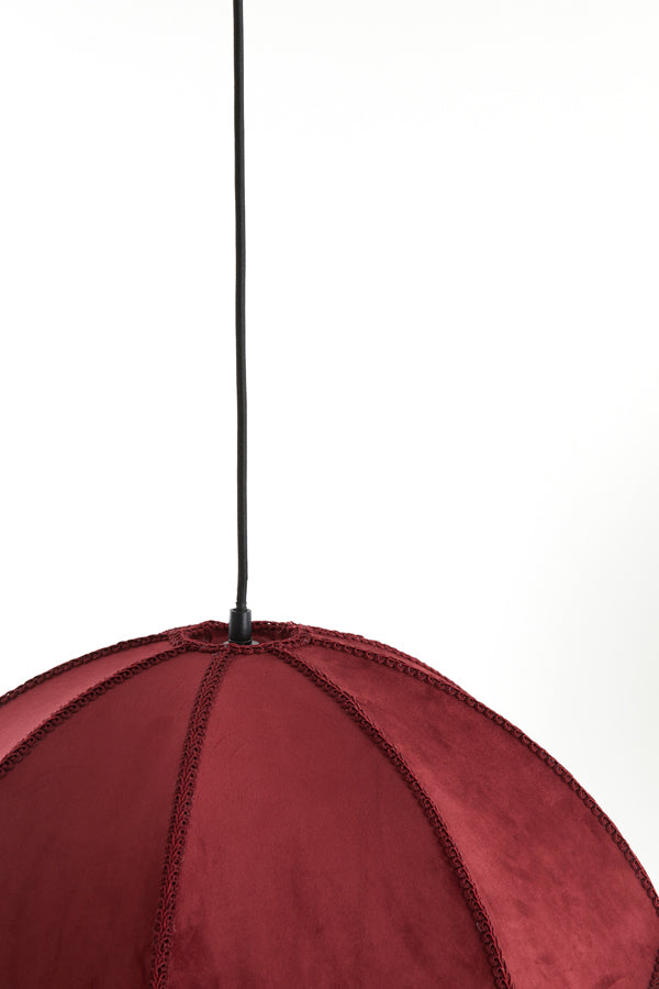 Hanging lamp 60x41 cm MALACIA velvet burgundy