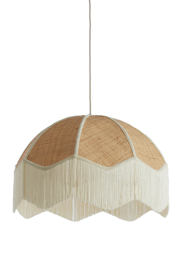 Hanging lamp 60x41 cm MALACIA raffia natural+cream