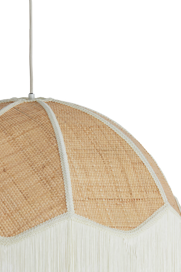 Hanging lamp 60x41 cm MALACIA raffia natural+cream