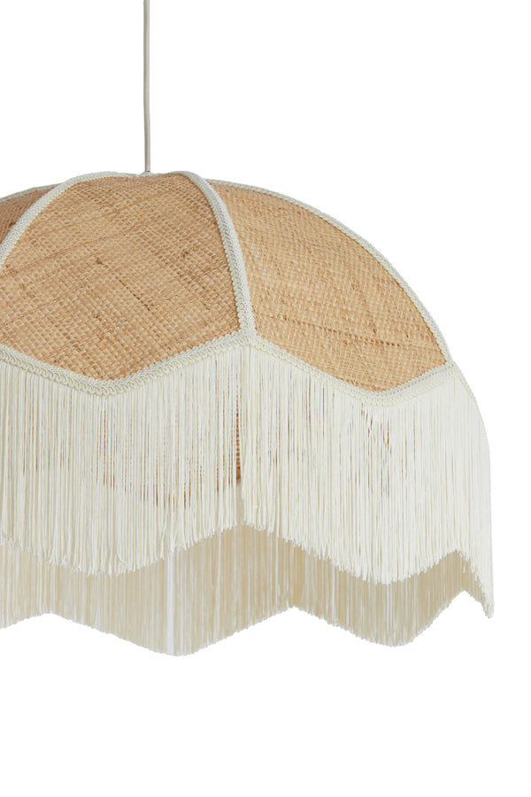 Hanging lamp 60x41 cm MALACIA raffia natural+cream