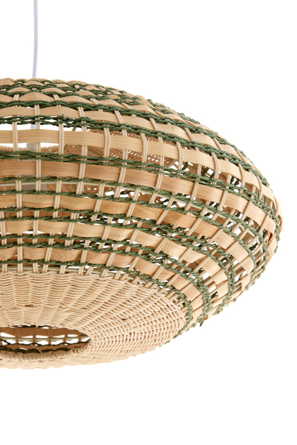 Hanging lamp 50x24 cm TAWELA rattan natural+green