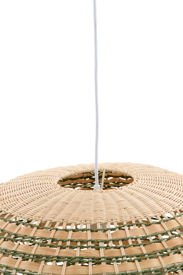 Hanging lamp 50x24 cm TAWELA rattan natural+green