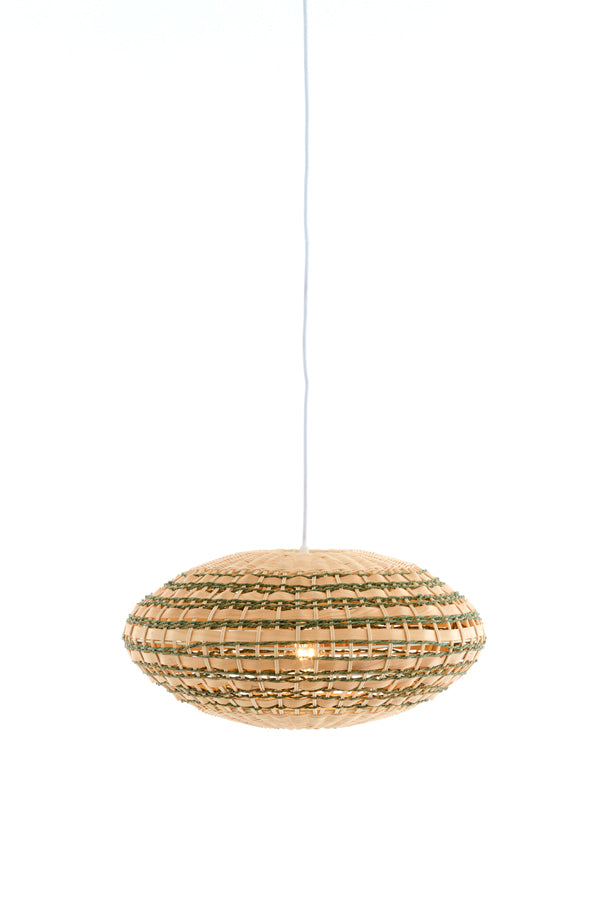 Hanging lamp 50x24 cm TAWELA rattan natural+green