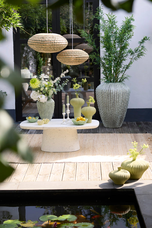 Hanging lamp 50x24 cm TAWELA rattan natural+green