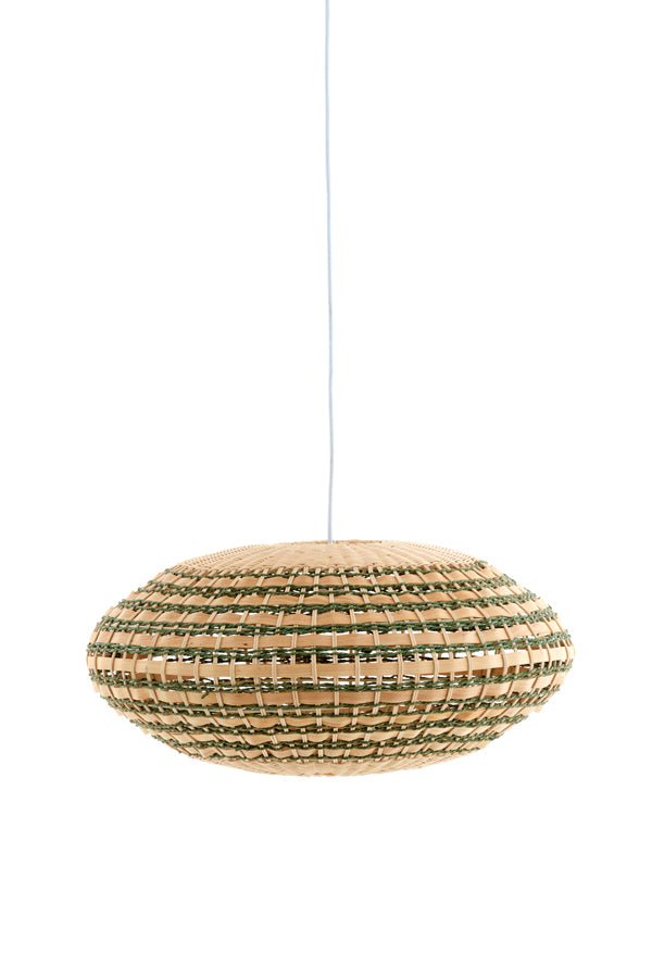 Hanging lamp 59,5x28 cm TAWELA rattan natural+green