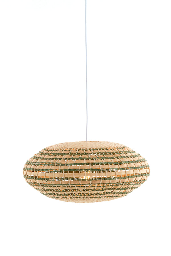 Hanging lamp 59,5x28 cm TAWELA rattan natural+green