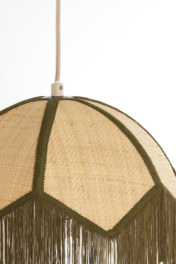 Hanging lamp 35x28 cm SULINA raffia natural+green