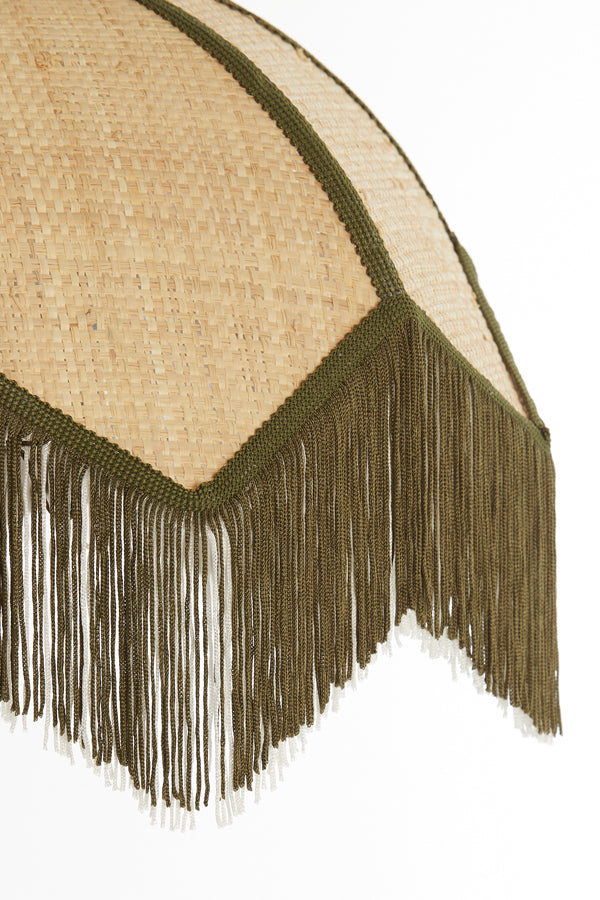 Hanging lamp 35x28 cm SULINA raffia natural+green
