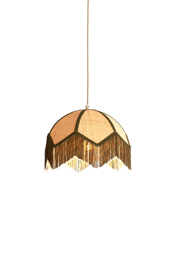 Hanging lamp 35x28 cm SULINA raffia natural+green