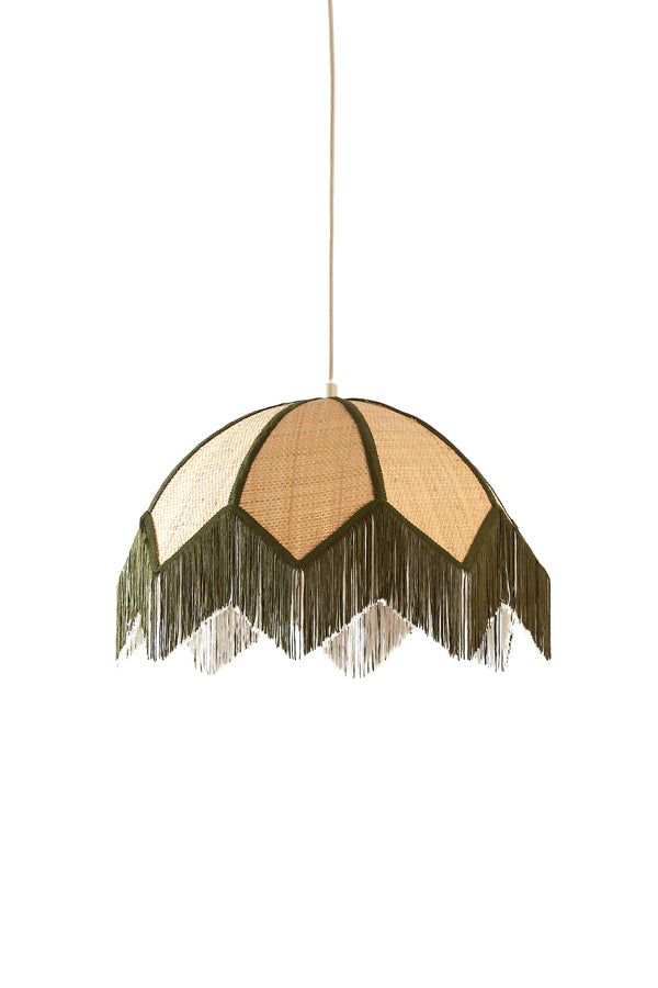 Hanging lamp 45x32,5 cm SULINA raffia natural+green