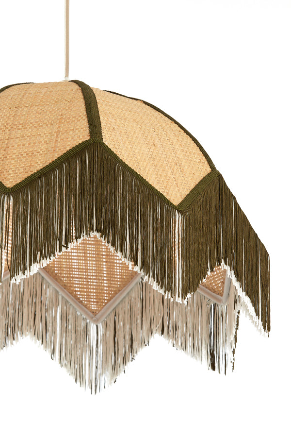Hanging lamp 45x32,5 cm SULINA raffia natural+green