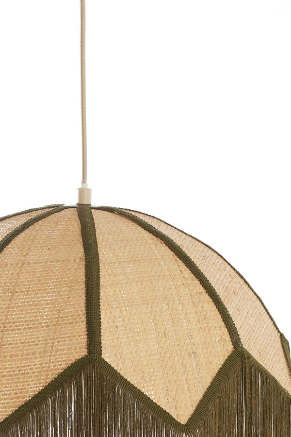 Hanging lamp 45x32,5 cm SULINA raffia natural+green