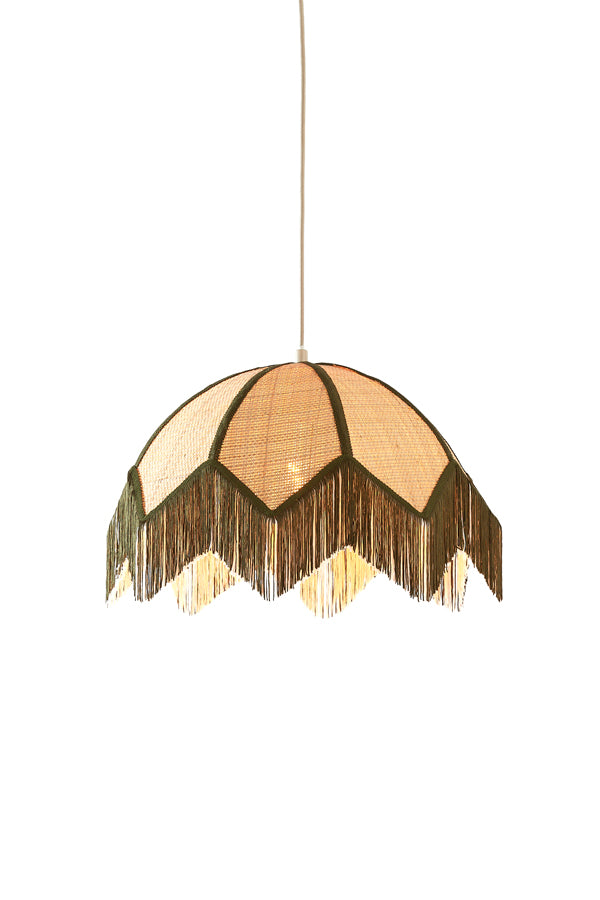 Hanging lamp 45x32,5 cm SULINA raffia natural+green