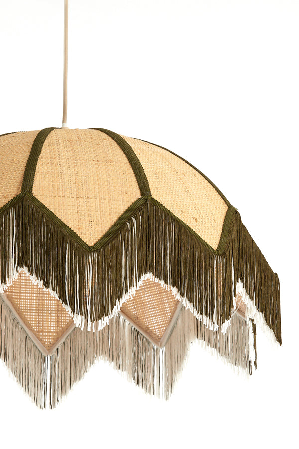 Hanging lamp 55x36,5 cm SULINA raffia natural+green